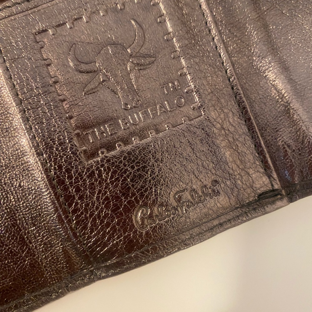 Carlos Falchi Rich Metallic Brown Leather Wallet - Picture 8 of 11